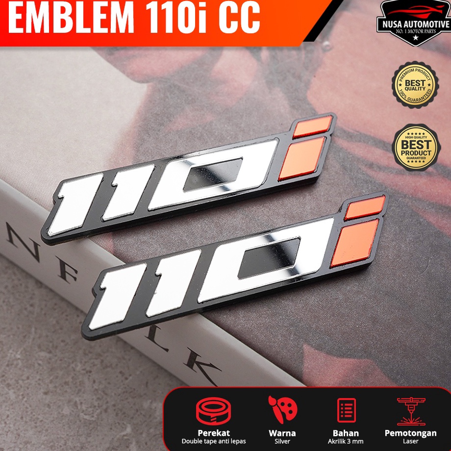 `BIj 2PCS EMBLEM CC KECIL MOTOR UNIVERSAL VARIO BEAT NMAX ADV 110/110I/125/125i/155/155i/160/250 EMB