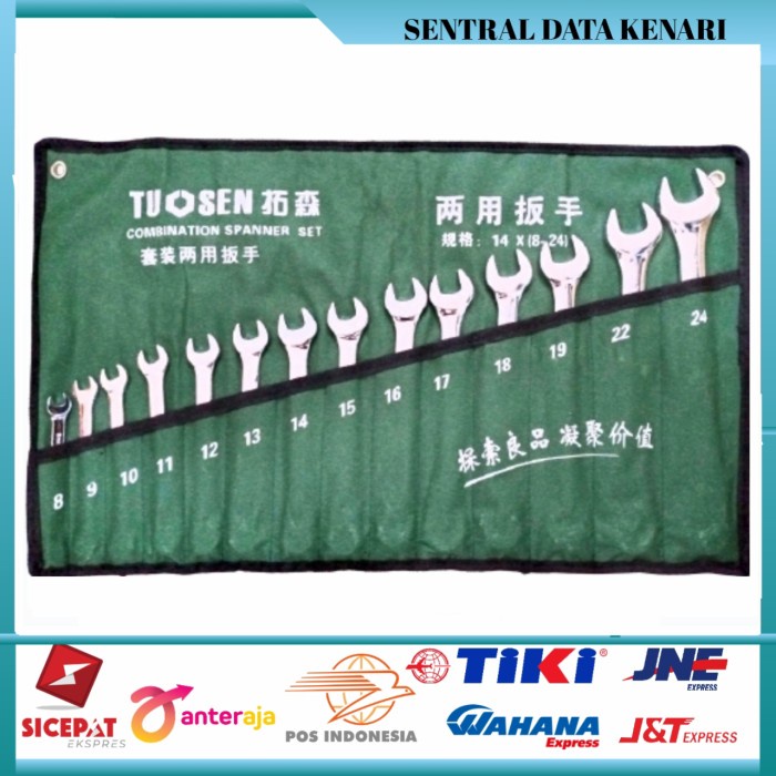 Best Quality Kunci Ring Pas Set Tuosen 14Pcs 8-24Mm /Tuosen 14 Pcs 8-24Mm