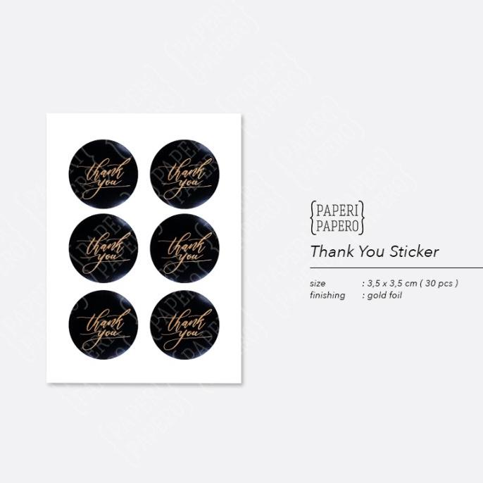 

$+$+$+$+] Thank You Sticker - Stiker Segel Tempel Hitam Black (30 pcs)