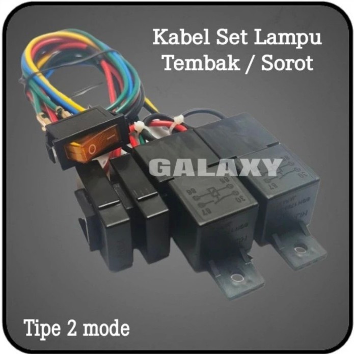 Kabel Set Relay Lampu Tembak / Sorot / Led / Tambahan 2 Mode