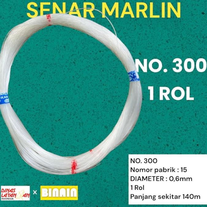 <<<<<] senar layangan sawangan cap ikan kakap dan cap marlin bening no 300
