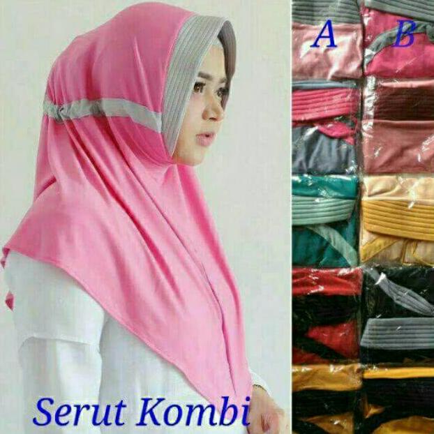 Terbaru Serut Kombinasi Standart Annindya Jilbab Instand Hijab Anindya Two Tone Kerudung Jersey Zoya