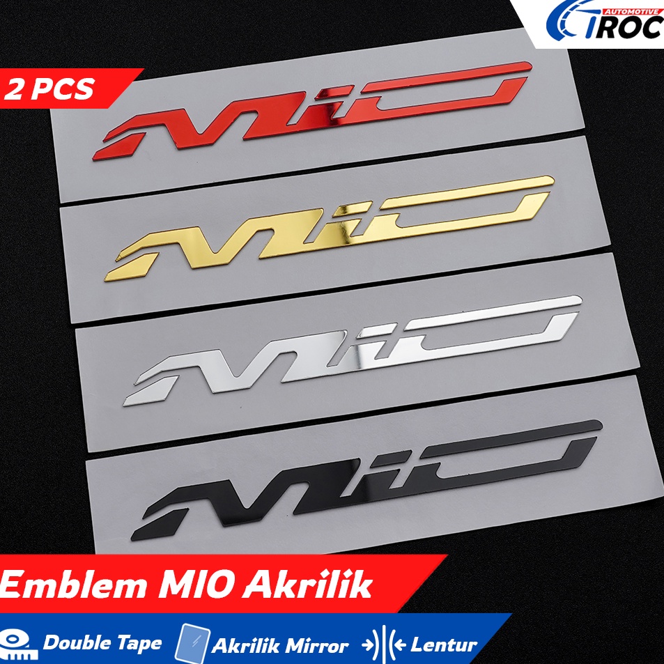 Terkini 2PCS STIKER EMBLEM MIO STIKER MIO TIMBUL LOGO MIO SPORTY STIKER MOTOR MIO SMILE AKRILIK 3D M