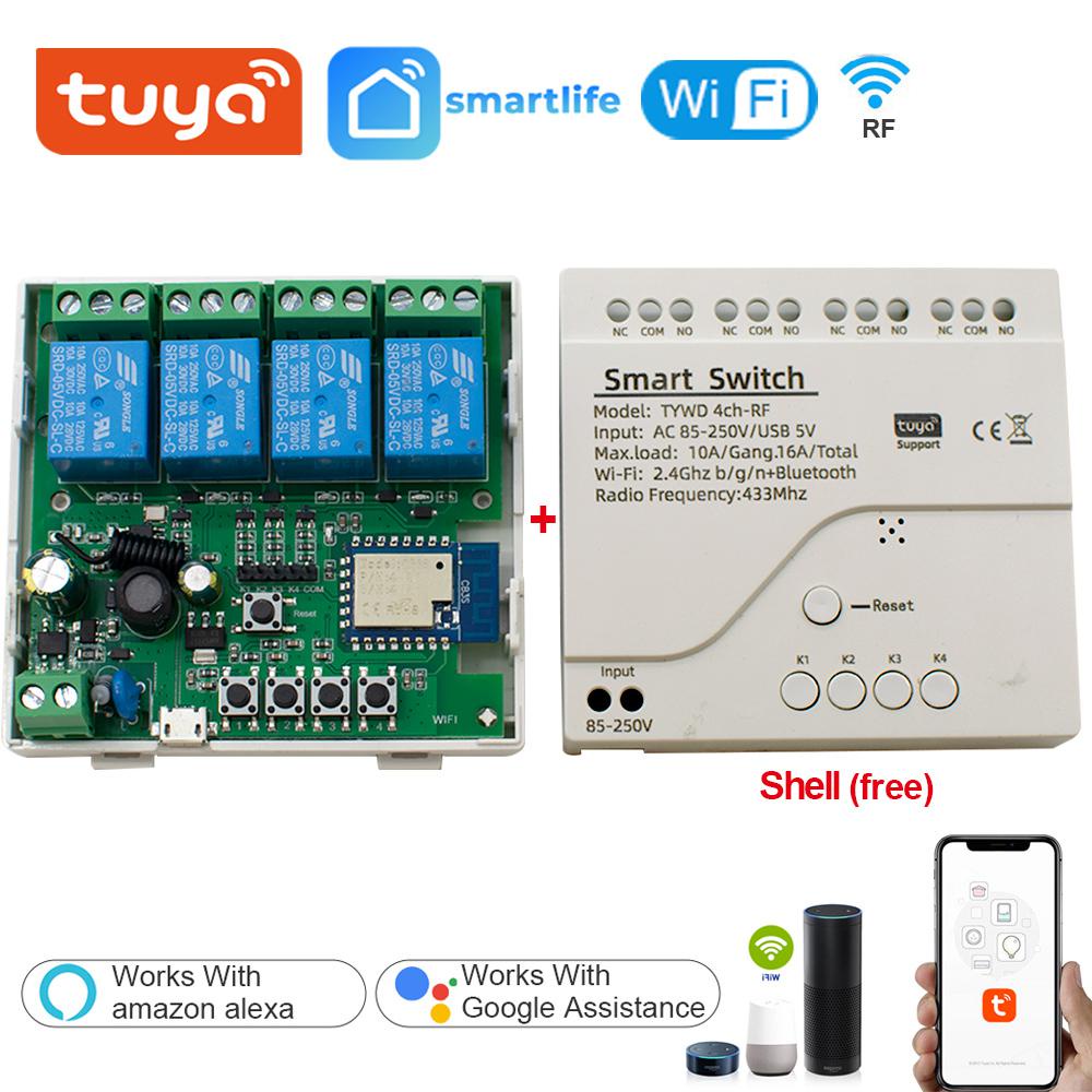 ❤New Tuya 5V 7-32V 85-250V Wifi Relay Module 1/4 Channel Wireless Switch 433MHz Remote Control For S