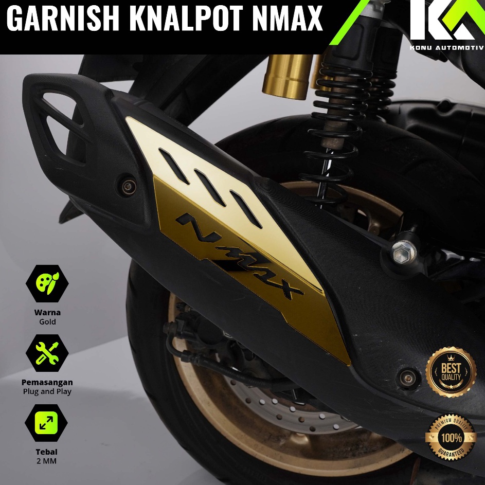✽ZcP GARNIS TUTUP KNALPOT NMAX CARBON MERAH GOLD ALL NMAX NEW TUTUP COVER KNALPOT MUFFLER NMAX NEW P