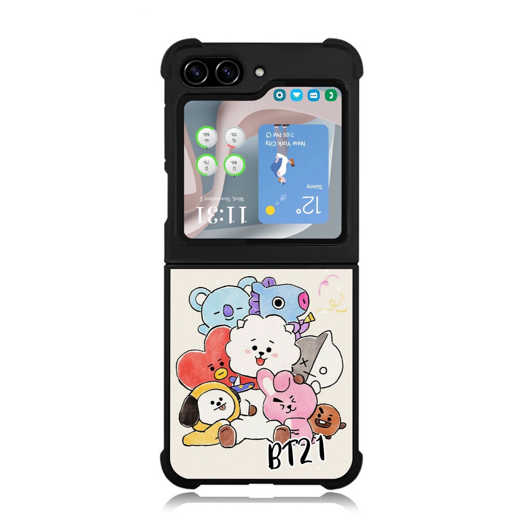 Case Casing Softcase Samsung Galaxy Z Flip Fold 5 4 3 5g BTS BT21 P1110