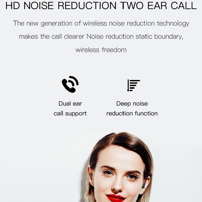 Invisible Earphone TWS Bluetooth Wireless Earbuds Wireless Headphones Headset High performance 5.0 Lossless noise reduction Bluetooth Waterproof - H6(COD)