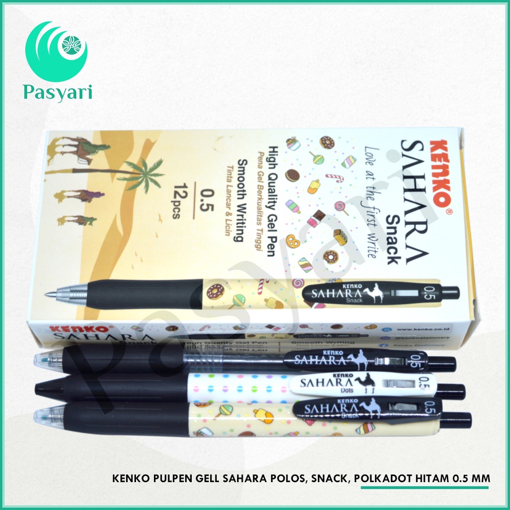 

Kenko Pulpen Gell Sahara Hitam 1 PACK / Polkadot / Snack 0.5 mm