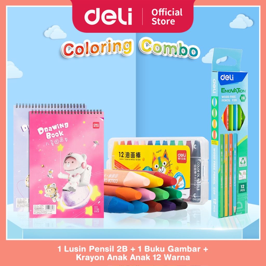 

PAKET MEWARNAI LENGKAP - Pensil 2B, Buku Gambar, Lucu Krayon