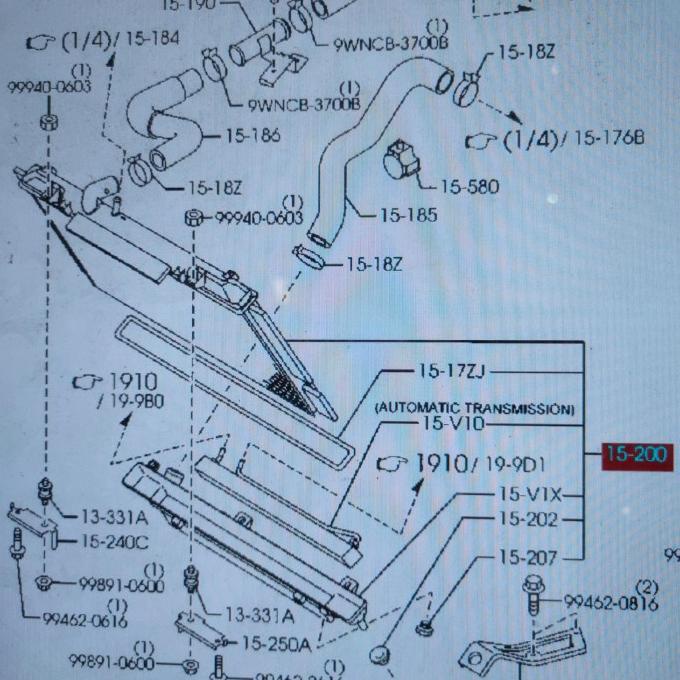 Mazda Genuine Parts Radiator Assy Mazda RX8 2008 15200 separe part mobil berkwalitas