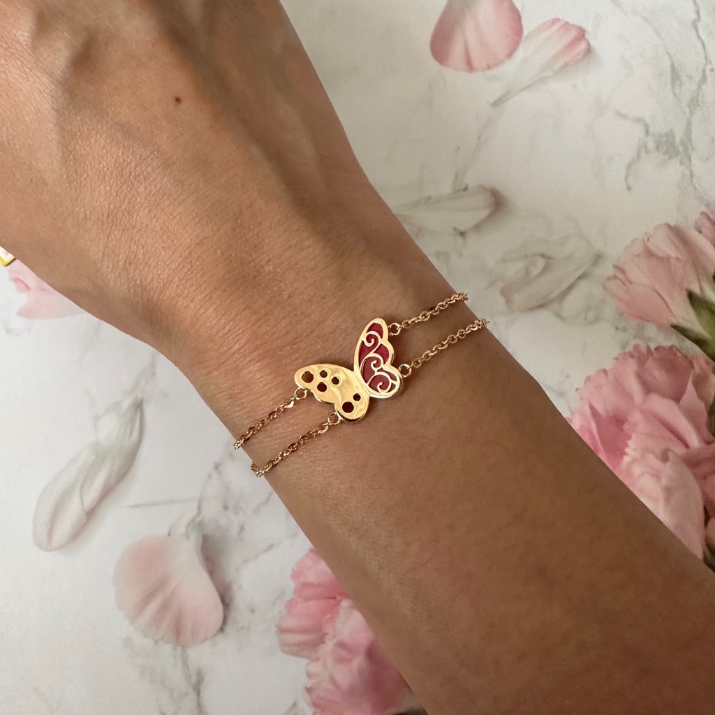 Gelang Rantai Emas 16K Kadar 700 70 Fashion Butterfly Kupu 3.41 Gram