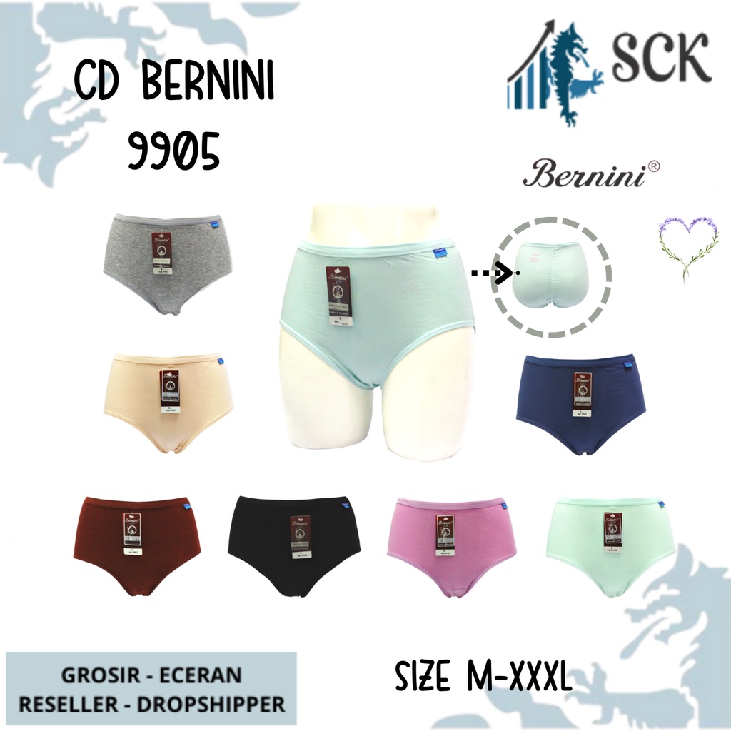 CD Wanita BERNINI 9905 KARET ELASTIS model Mini / Pakaian Dalam Seamless - sckmenwear GROSIR