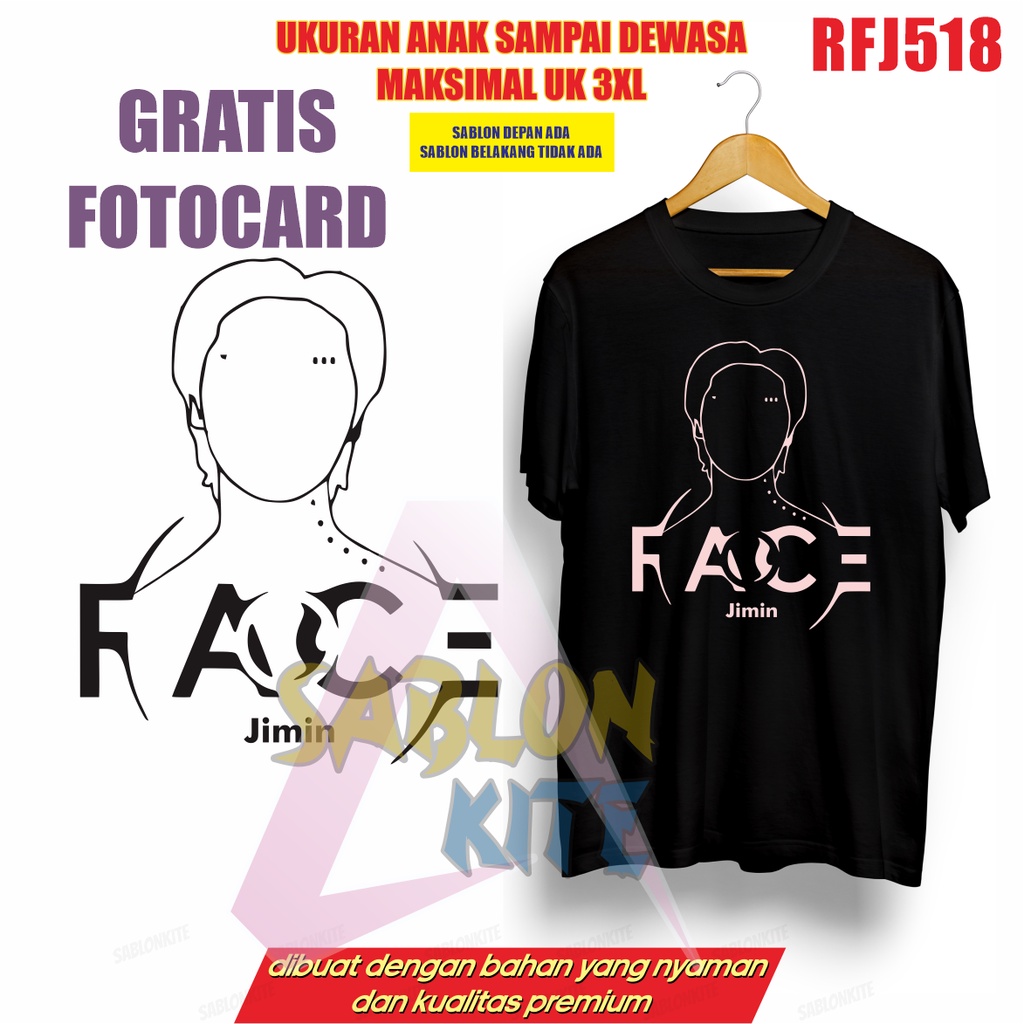 Gratis Fotocard Kaos Kpop jimin Face park jimin RFJ518