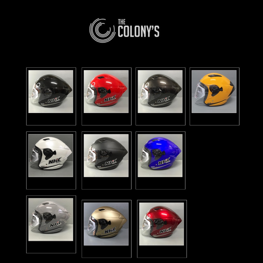 HELM / NHK / HELM NHK R1 / HELM NHK R1 MAX SOLID CANDY BLUE ORIGINAL NHK R 1 MAX POLOS DOUBLE VISOR 