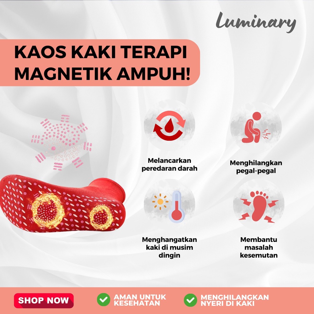 Kaos Kaki Terapi Pemanas Penghangat Foot Support Tourmaline Magnetic Therapy Anti Pegal Bau Bengkak Nyaman dan Aman Miracle Copper Compression Socks Meningkatkan mikrosirkulasi Alat Bantu  Refleksi Akupuntur menghilangkan kelelahan dan meredakan sakit mel