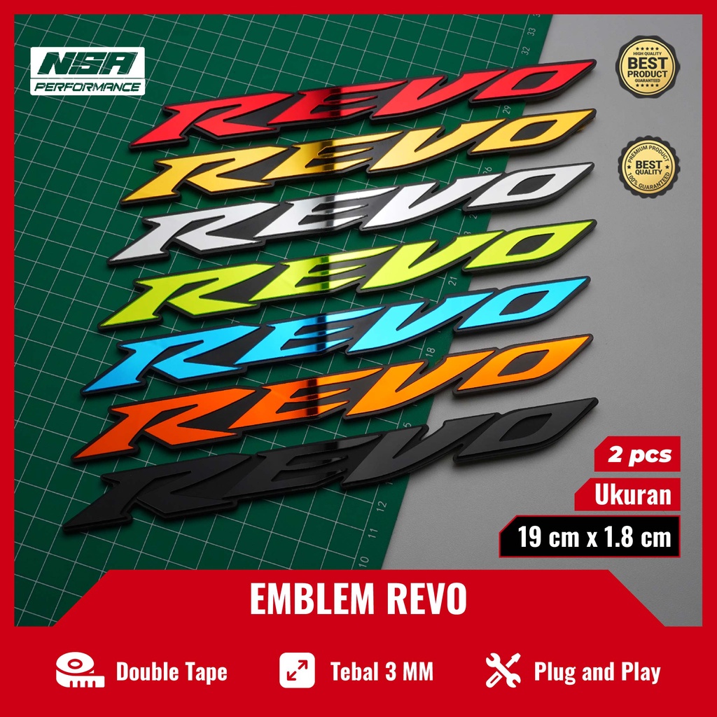 HKS (FreeOngkir) NSA 2PCS EMBLEM REVO LOGO REVO FIT TIMBUL BUKAN STIKER REVO X STICKER 3D REVO