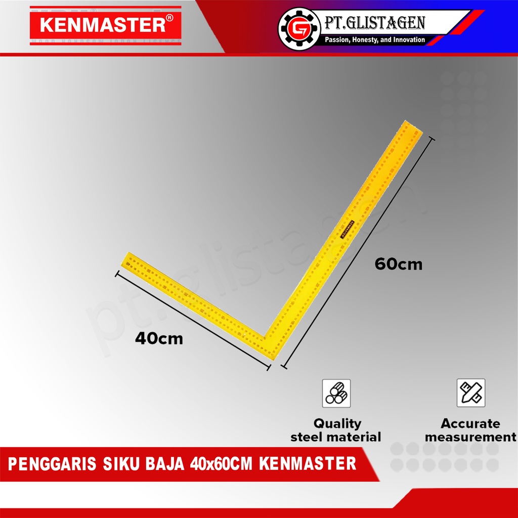 KENMASTER Siku Baja 40 x 60 cm - Pasekon Penggaris Siku Tukang Ukur