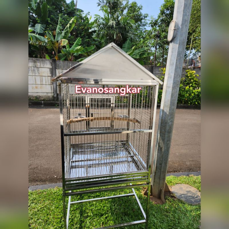 KANDANG BURUNG BEO,KAKATUA,NURI,AFFGREY, SUNCONURE,JAGAL PAPUA KOTAK FULL STAINLESS