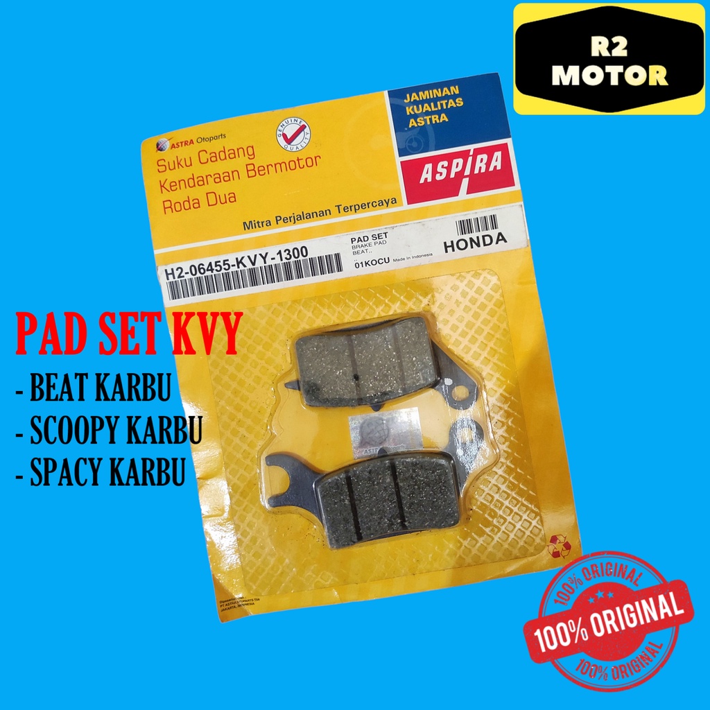 KAMPAS REM CAKRAM PAD SET DEPAN KVY BEAT SCOOPY SPACY KARBU 2008 2009 2010 ASPIRA