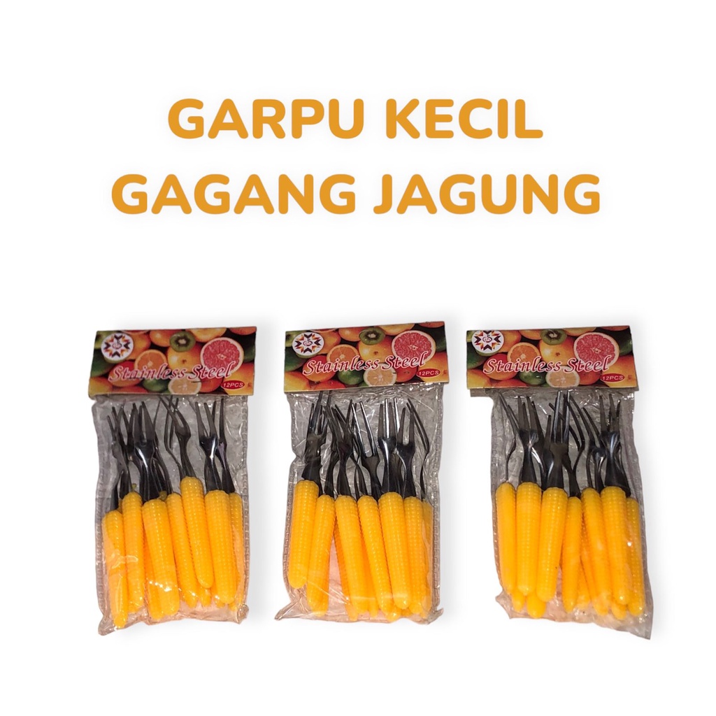 GARPU KECIL GAGANG JAGUNG BAHAN STAINLESS STEEL - 1 PACK ISI 12 PCS