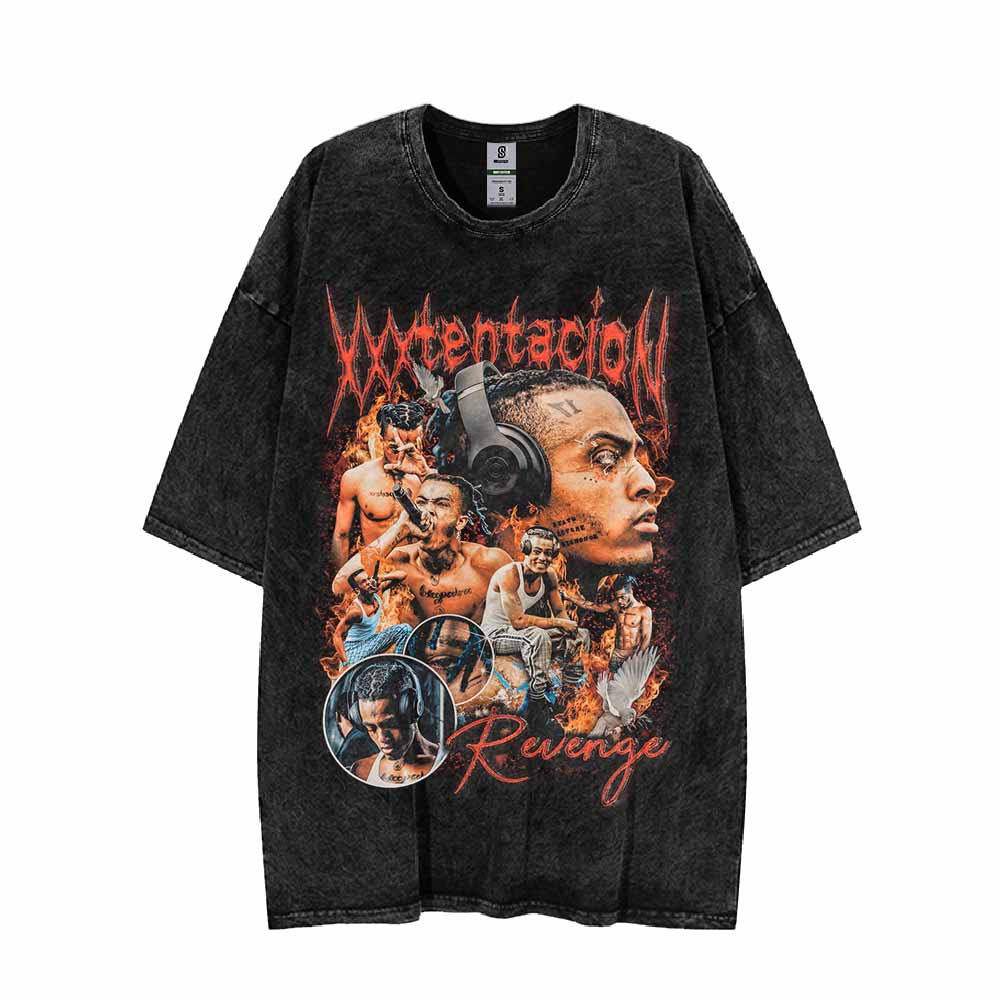 Xxxtentacion Rap Tee Vintage T-shirt Oversize Washed Tee