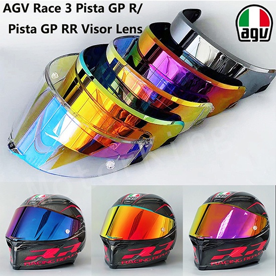 Visor For AGV Pista GP R / Pista GP RR / Corsa R Race 3 Revo Red/Blue Very Clear For Night Use