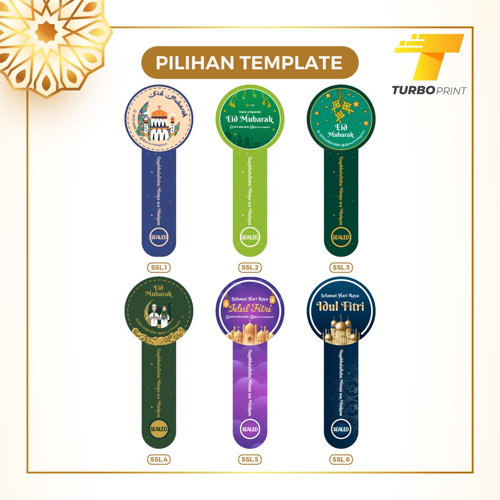 Cetak Sticker Segel Toples Spesial Ramadan &amp; Idul Fitri Segel Packaging Box Kemasan Kue - Stiker Label Toples Puasa &amp; Lebaran