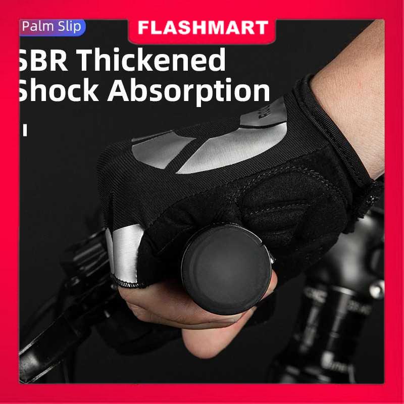 Murah Lebay Flashmart Sarung Tangan Sepeda Half Finger Shock Absorber - S227