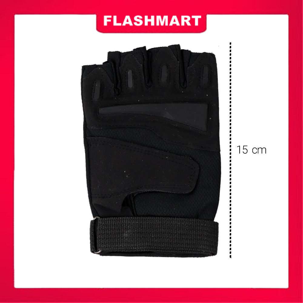 Murah Lebay Flashmart Black Eagle Sarung Tangan Motor Tactical Half Finger - PC016