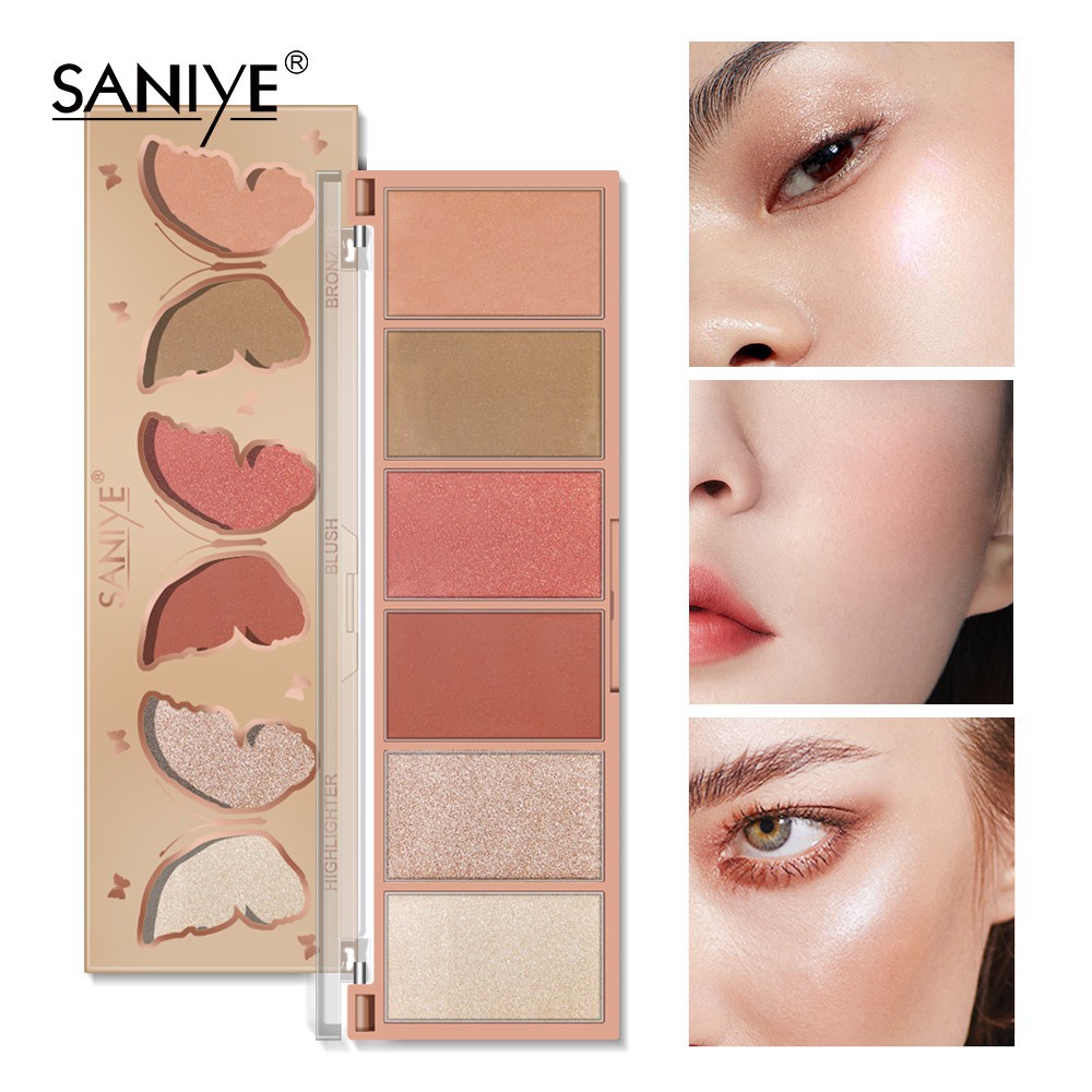 ❤ MEMEY ❤ SANIYE 3 In 1 Hightlighter Blush On Bronze Combination Palette E0331