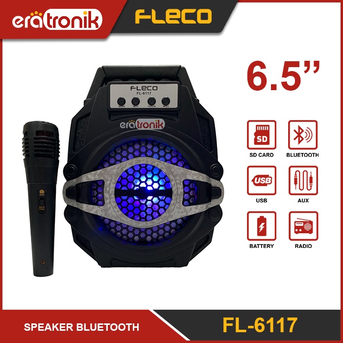 Speaker Bluetooth 6.5 Inch Fleco FL-6117 Speaker Karaoke