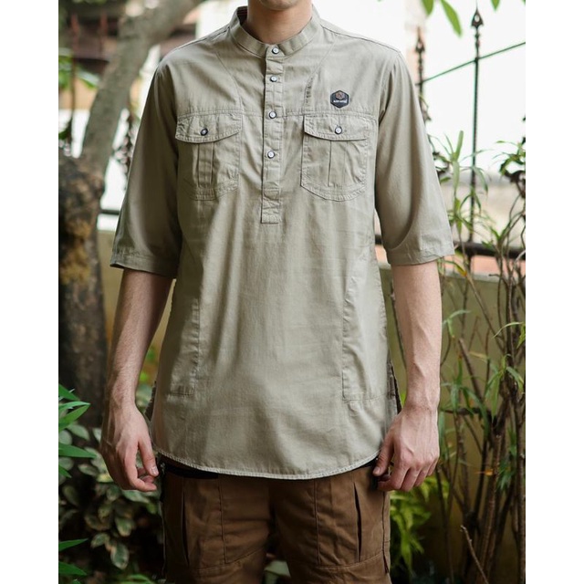 Koko kurta outdoor dewasa Assyauqie lengan 3/4 bahan twil