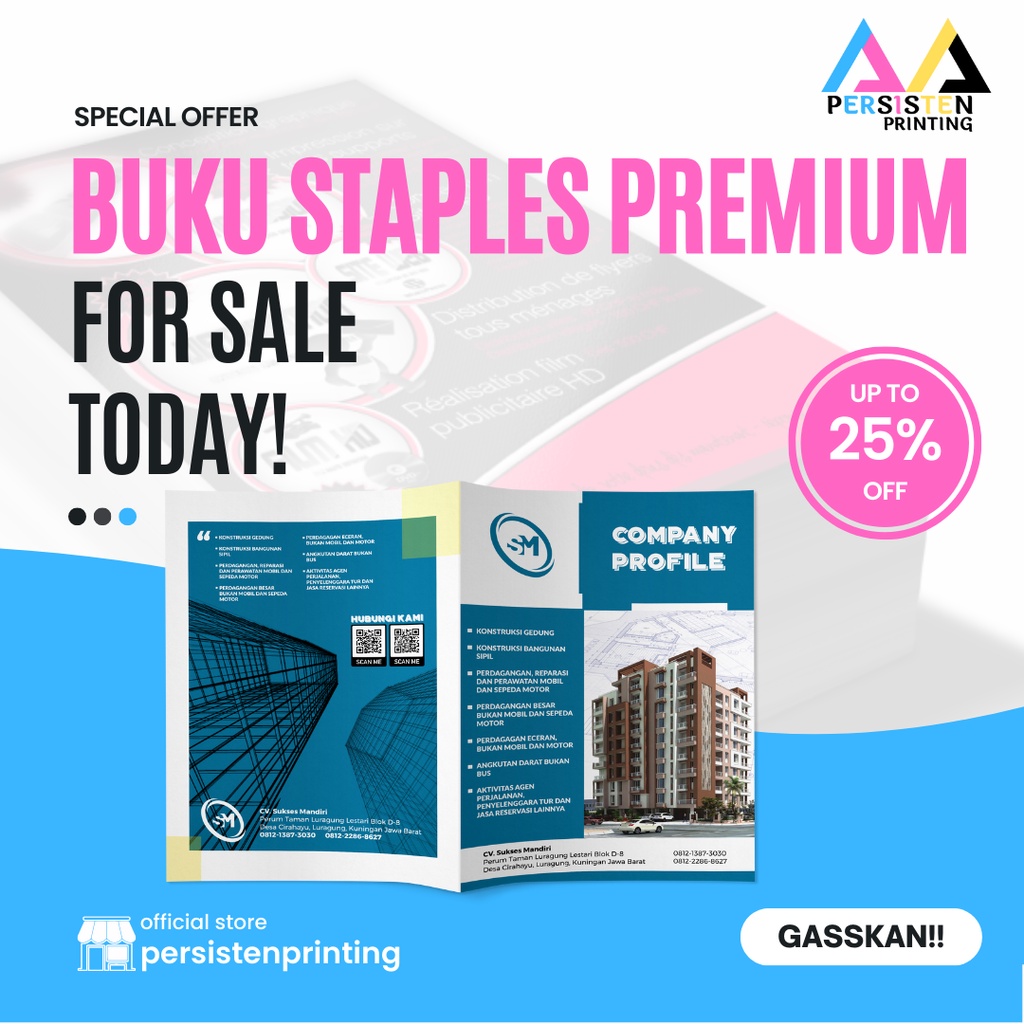 

Cetak / Print Buku A4 Staples Custom Bahan Art Paper 20 HalamanPremium