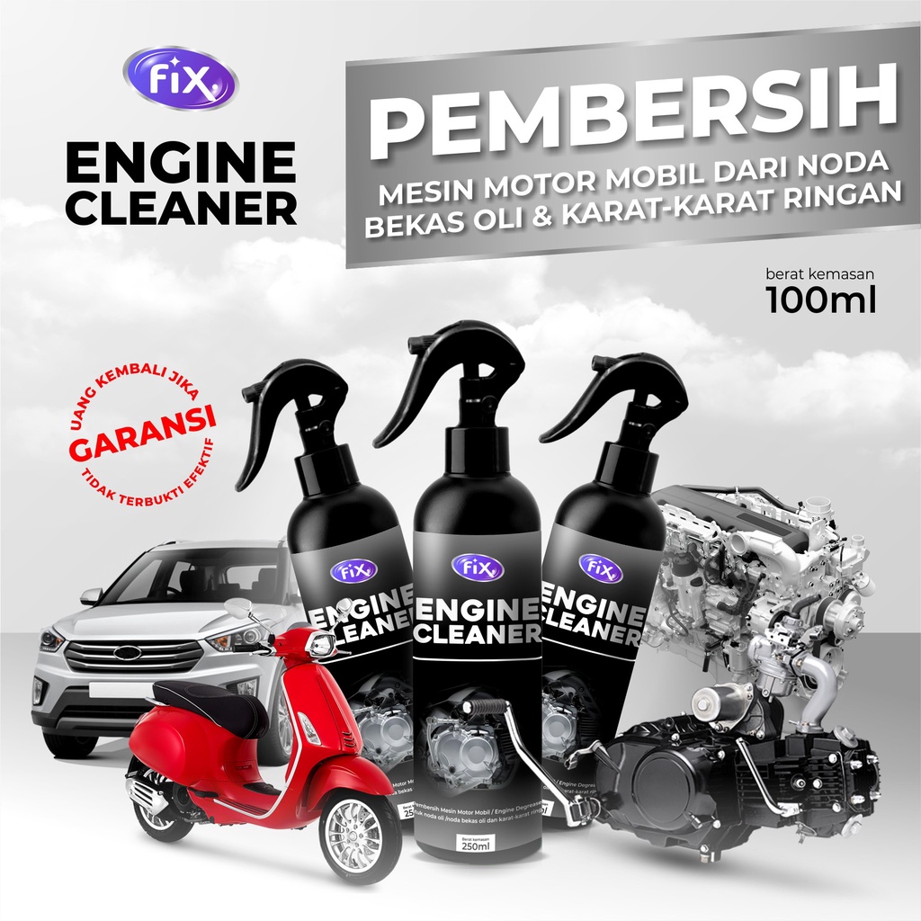 Fix Engine Cleaner Pembersih Noda Bekas Oli Pada Mesin Motor Mobil-Engine Degreaser 250 ml