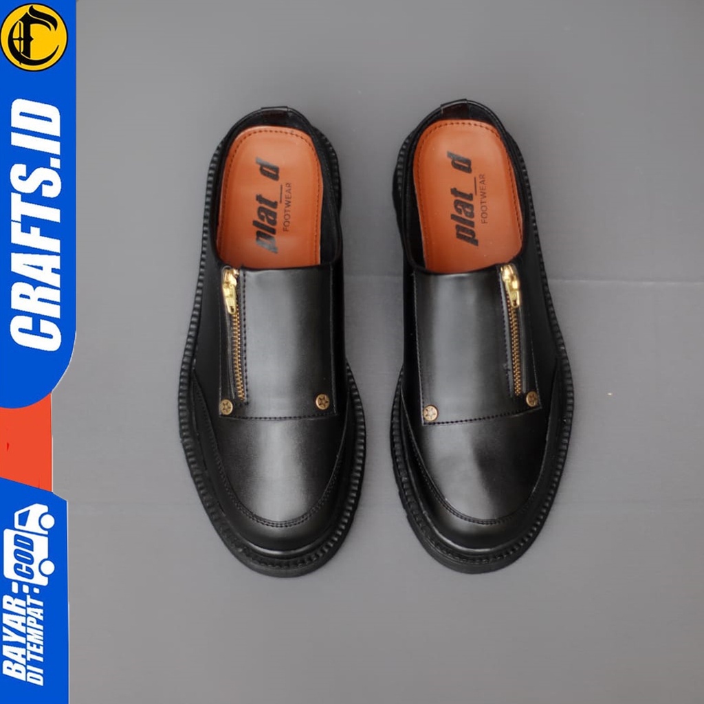 Sepatu Sandal Bustong Pria Casual Slop Hitam Crafts Paraoh