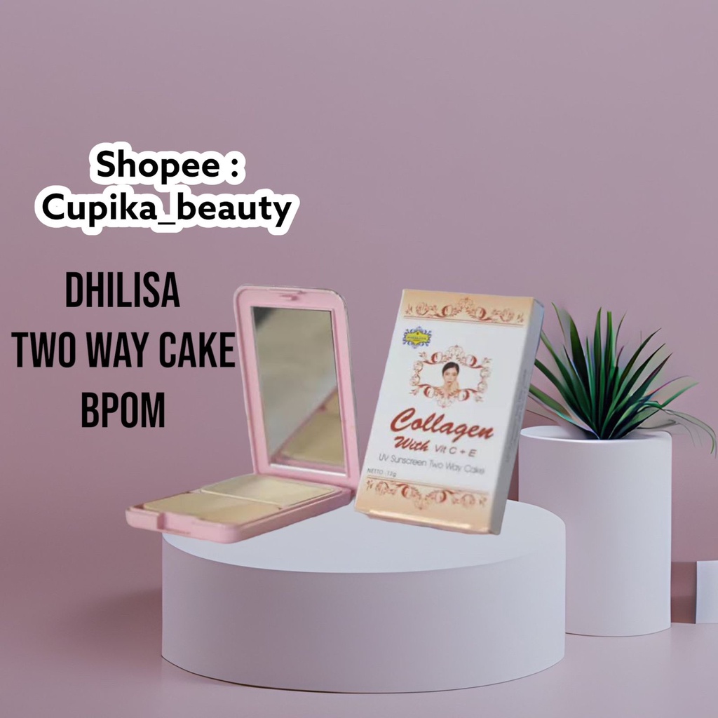 &lt;can/ls&gt; [ two way cake kaca ] dhilisa bedak collagen kaca // bedak padat dhilisa .. dhilisa two way cake