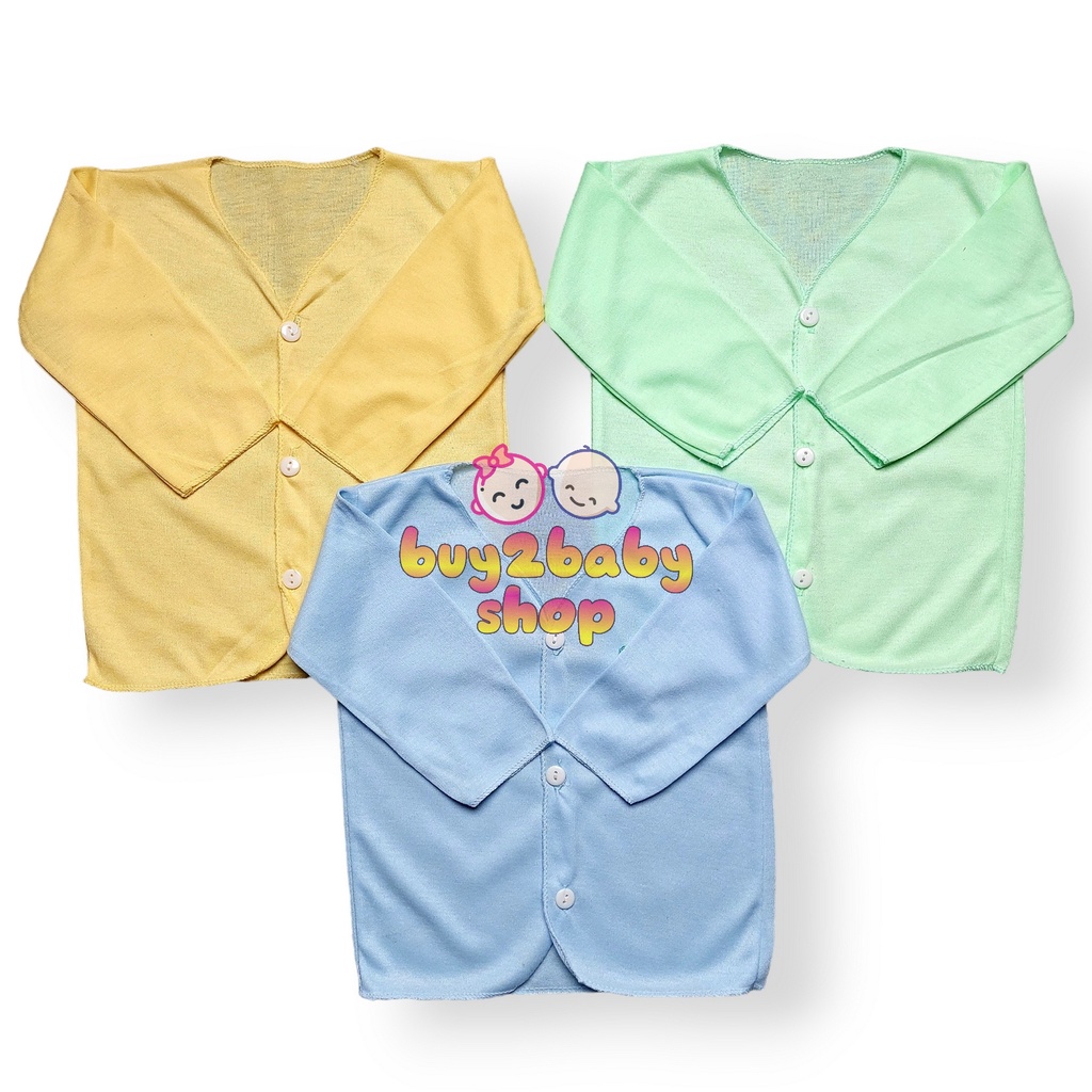 6 PCS Baju bayi piyama lengan panjang kancing depan Dolphin Tisuka usia 0-3 Bulan isi 1-6 PCS