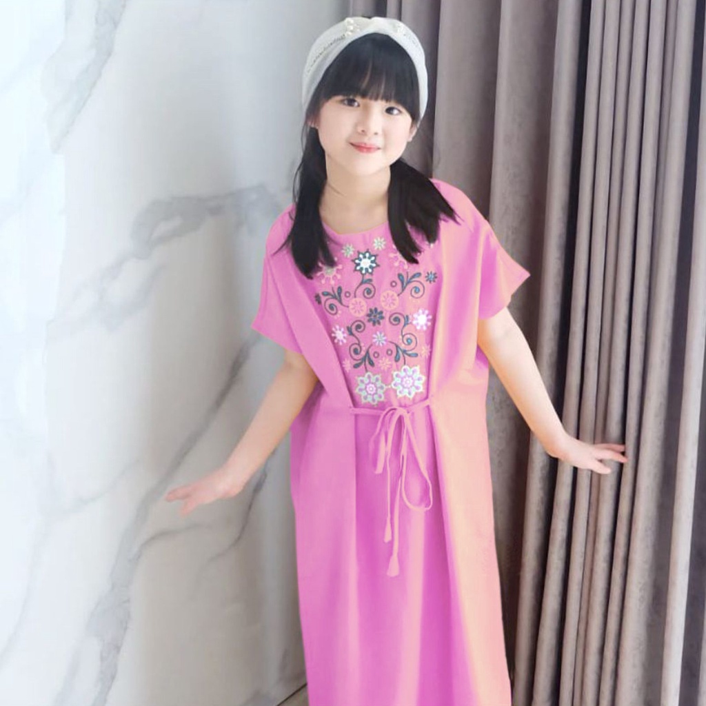 FenishaStore Dress Kaftan Anak Remaja Emi Kaftan Usia 12-14 Tahun  Bisa Bayar Ditempat COD