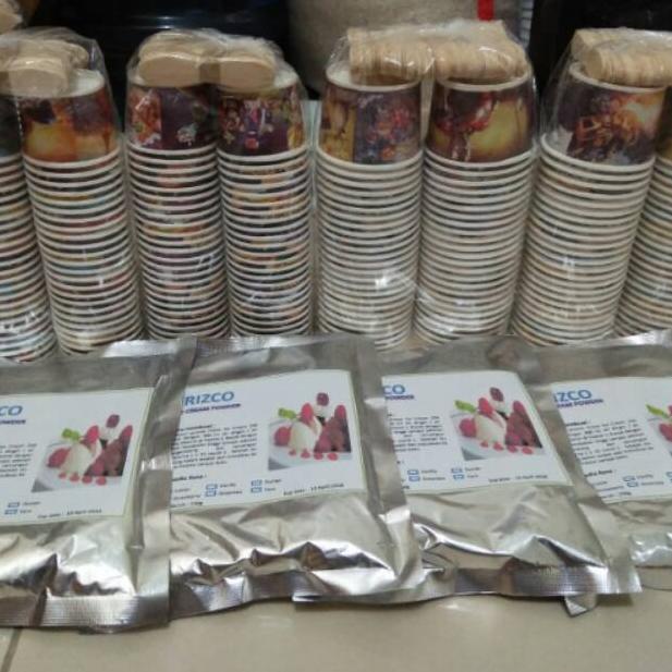 

Ready Stok paket ice cream 4 bubuk + 4 slop cup uk 50 ml
