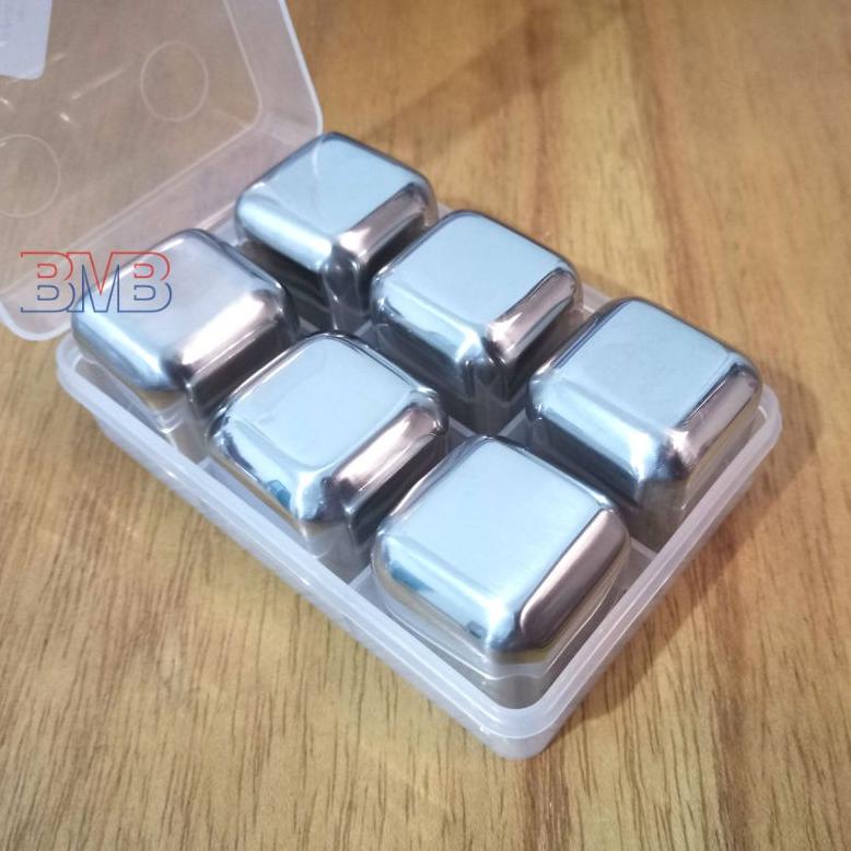 

Stok terbaru ENAM Es Batu Stainless Steel Ice Cube