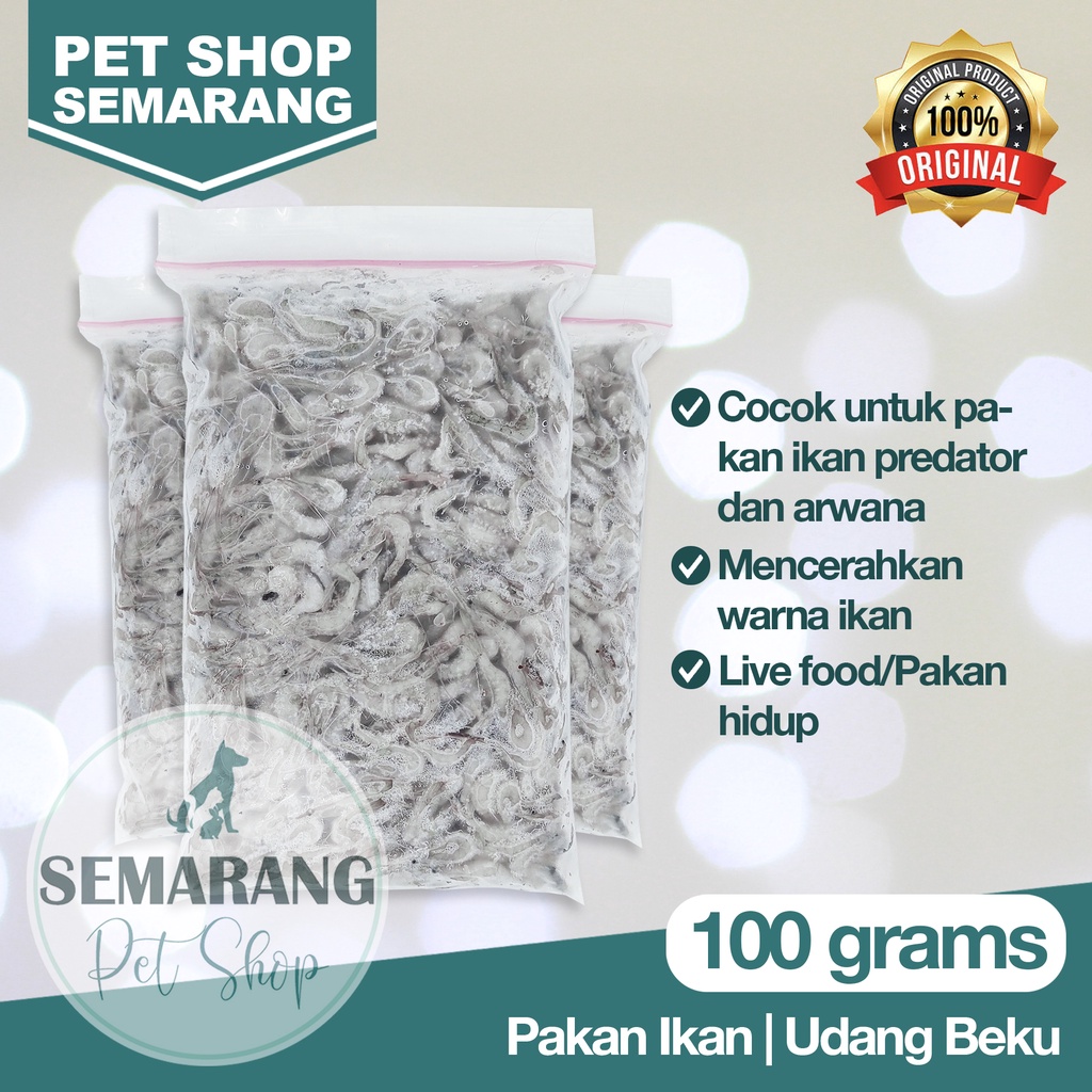 UDANG BEKU 100gr | Pakan Ikan Predator Arwana Cichlid | Live Food | Makanan Ikan Hidup | Frozen Shri