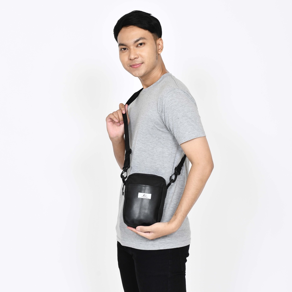 Tas selempang pria polos slempang bahu pria wanita Slempang Kasual Cowok Hitam SLingbag Bahu Keren Murah selempang crossbody Tas HP
