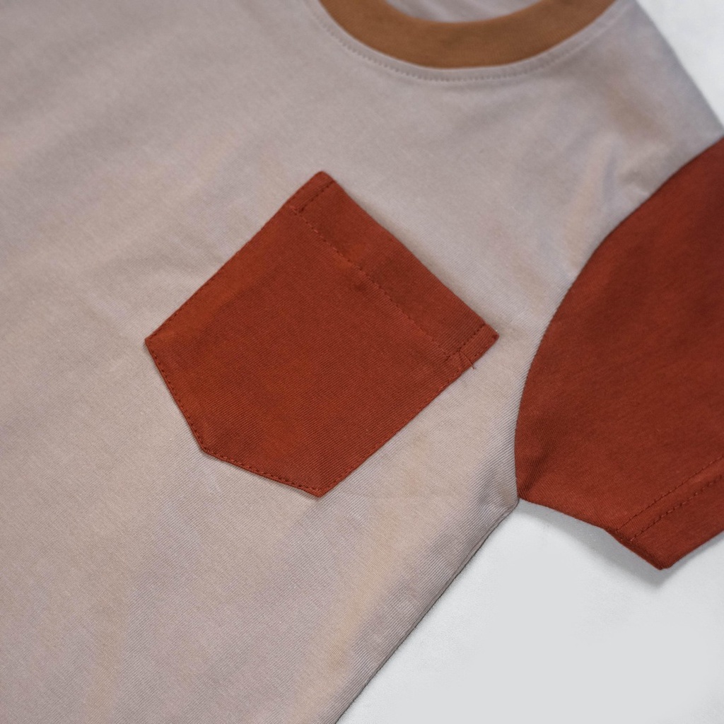 Bajubaja junior tshirt lego / kaos kombinasi anak variasi saku bahan cotton combed 24s