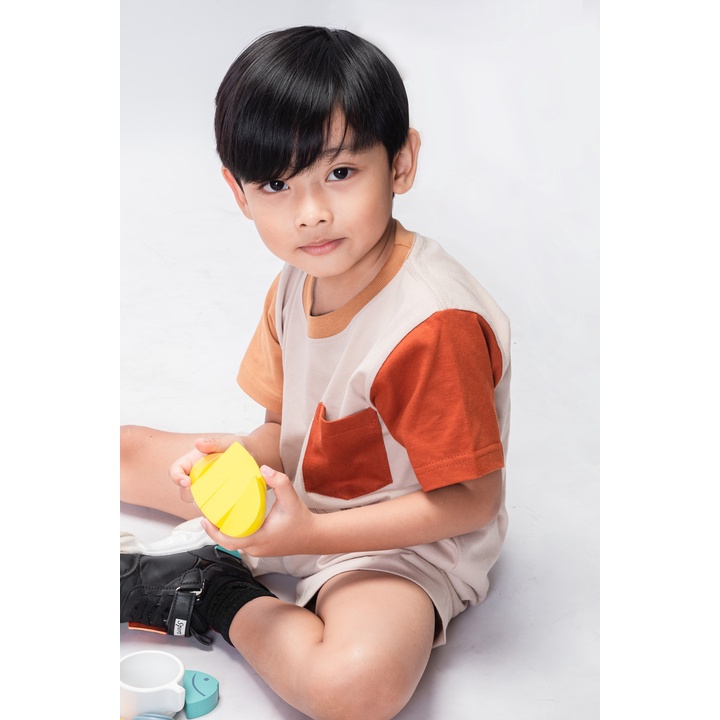 Bajubaja junior tshirt lego / kaos kombinasi anak variasi saku bahan cotton combed 24s