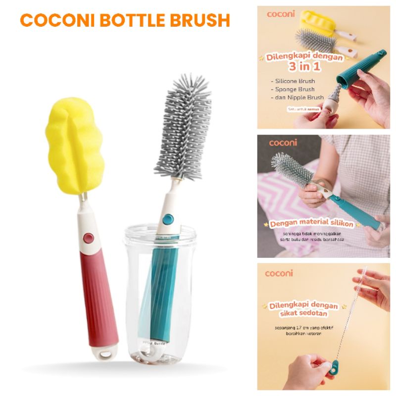 Coconi Baby Bottle Brush Complete Set / Sikat Pembersih Botol Bayi