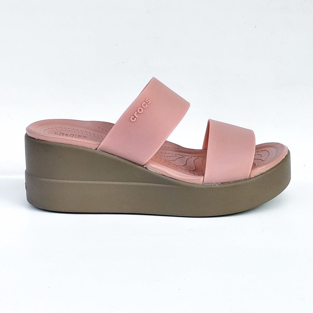 Crocs LiteRide Brooklyn Mid Wedges | Crocs Wanita | Sandal Wanita | Sendal Wedges | Sandal Karet