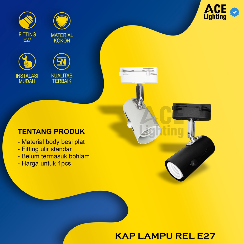 Kap Lampu Treklight sorot kap lampu spotlight rel e27
