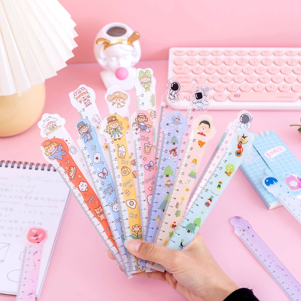 

Penggaris beraneka motif lucu 15cm Cute ruler Penggaris karakter kartun pelajar kantor sekolah