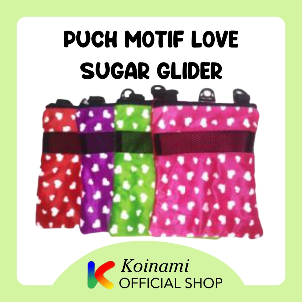 POUCH MOTIF LOVE SUGAR GLIDER / TRAVEL BONDING / TAS SUGAR GLIDER / edoth