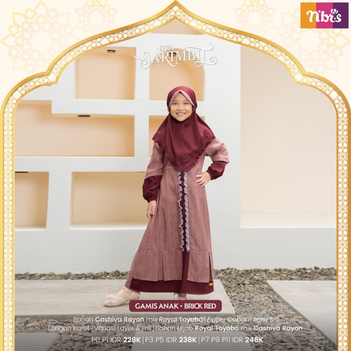 GAMIS ANAK IFFA BRICK RED GAMIS ANAK NIBRAS GAMIS ANAK 2023 GAMIS ANAK PREMIUM